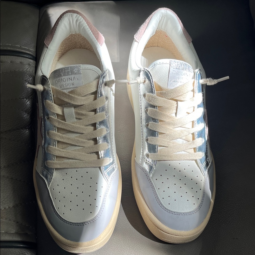 Stylish White and Cream Sneakers